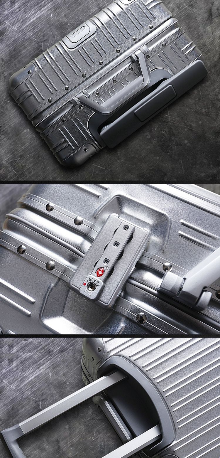 KLQDZMS Deutscher Koffer aus Aluminium-Magnesium-Legierung, 20 Zoll, Handgepäck, 28 Zoll, großes Fassungsvermögen, Reisekoffer aus Leder für Geschäftsreisen