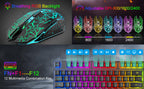 T87 Kabellose Tastatur-Maus-Set, Regenbogen-Hintergrundbeleuchtung, wiederaufladbare 2,4G Gaming-Tastatur, 2400 DPI Optische Gaming-Maus mit Mauspad