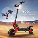 SUNNIGOO X7/X7PRO Elektroroller 3600W Doppelmotor Leistungsstark Max. Geschwindigkeit 60-65km/h 11 Zoll Offroad-Reifen Faltbarer Leistungsstarker E-Scooter 60KM Reichweite Wasserdicht IP54 NFC-Sperre Duale Bremsen All-Terrain-Scooter