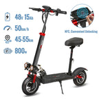 Electric Scooter 800W Motor 48V13AH Battery Send Removable Seat E-Scooter Adult 10" Tire City Commuter All-Terrain Fold Scooters