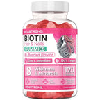Vitastrong Biotin Hochdosis Komplex 100% Vegan – 120 Biotin Gums für Haare, Haut und Nägel mit Zink, Selen, Vitamin C, Vitamin E, Vitamin B6, Folat und Kaliumjodid – Unterstützt gesundes Haar und reduziert Müdigkeit