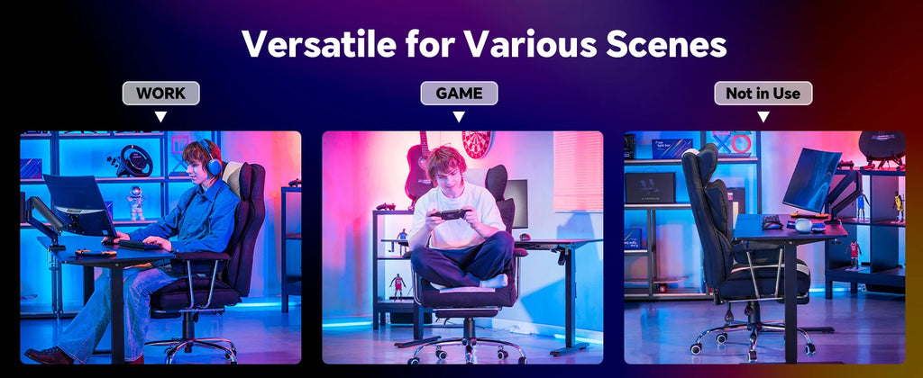 GTPLAYER Gaming Stuhl Bürostuhl mit Taschenfederkern-Lordosenstütze, ergonomischer und bequemer breiter Bürostuhl