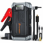 POPDEER PD-JA3 5000A 4-in-1 Starthilfe, 150PSI Luftkompressor, 12V QC 3.0 Powerbank mit LCD-Display, 10L Benzin/8L Diesel
