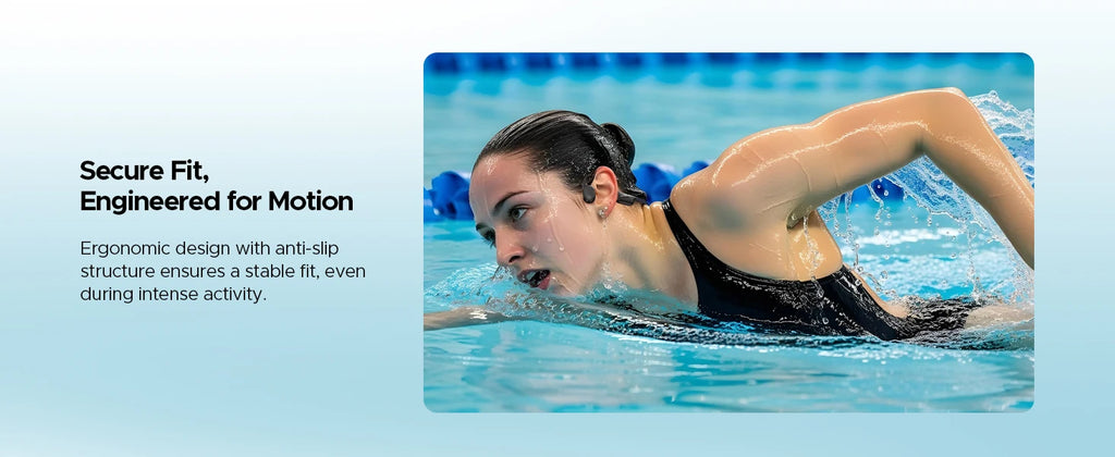DOOGEE BoneBeat Swim Knochenschall-Kopfhörer IP68 Wasserdicht Schwimmen Open Earphones Bluetooth 5.4 Kabelloser Kopfhörer 7H Akkulaufzeit