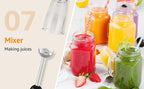 1500W 9-in-1 Stabmixer-Set, 21 Geschwindigkeiten & Turbo, inklusive Schneebesen, Zerkleinerer, Milchaufschäumer & Pürierstab zum Mixen und Pürieren