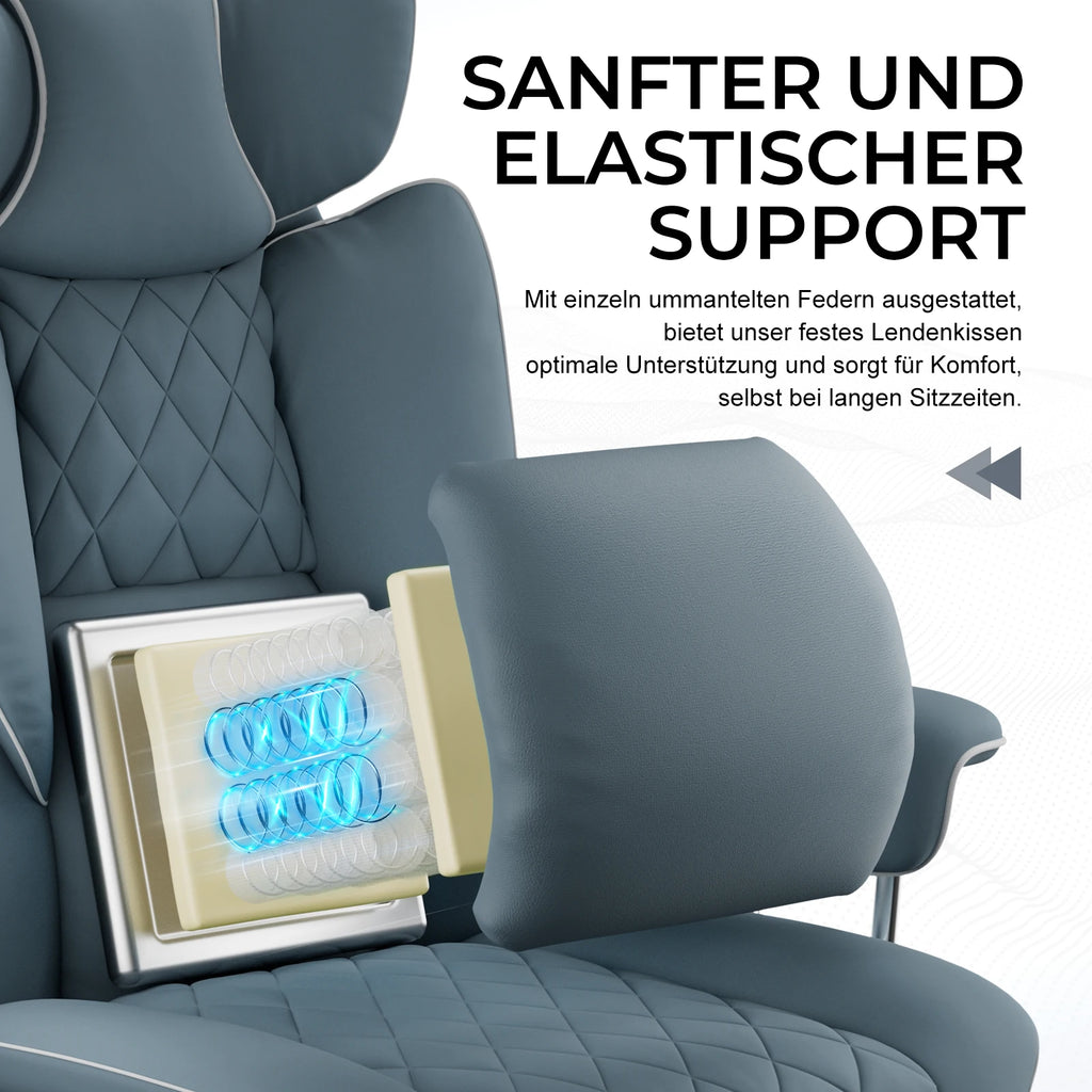 GTPLAYER Gaming Stuhl Bürostuhl mit Taschenfederkern-Lordosenstütze, ergonomischer und bequemer breiter Bürostuhl