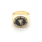 Personalisierter gravierter 17 mm runder Siegelring, gravierte Buchstaben, Logo-Ringe, modischer Kupfer-Schmuck für Herren
