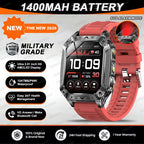 2026 TANK Neue 1400mAh Militär GPS Smartwatch Herren 2.01" AMOLED-Bildschirm 10ATM Wasserdichte Uhr SOS Anruf Taschenlampe Smartwatch iOS
