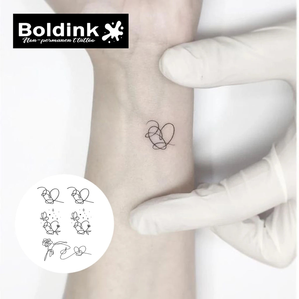 Herzschmetterling Temporäres Tattoo, Hält bis zu 15 Tage Neue Technologie Magischer Wasserdichter Semi-Permanenter Aufkleber.