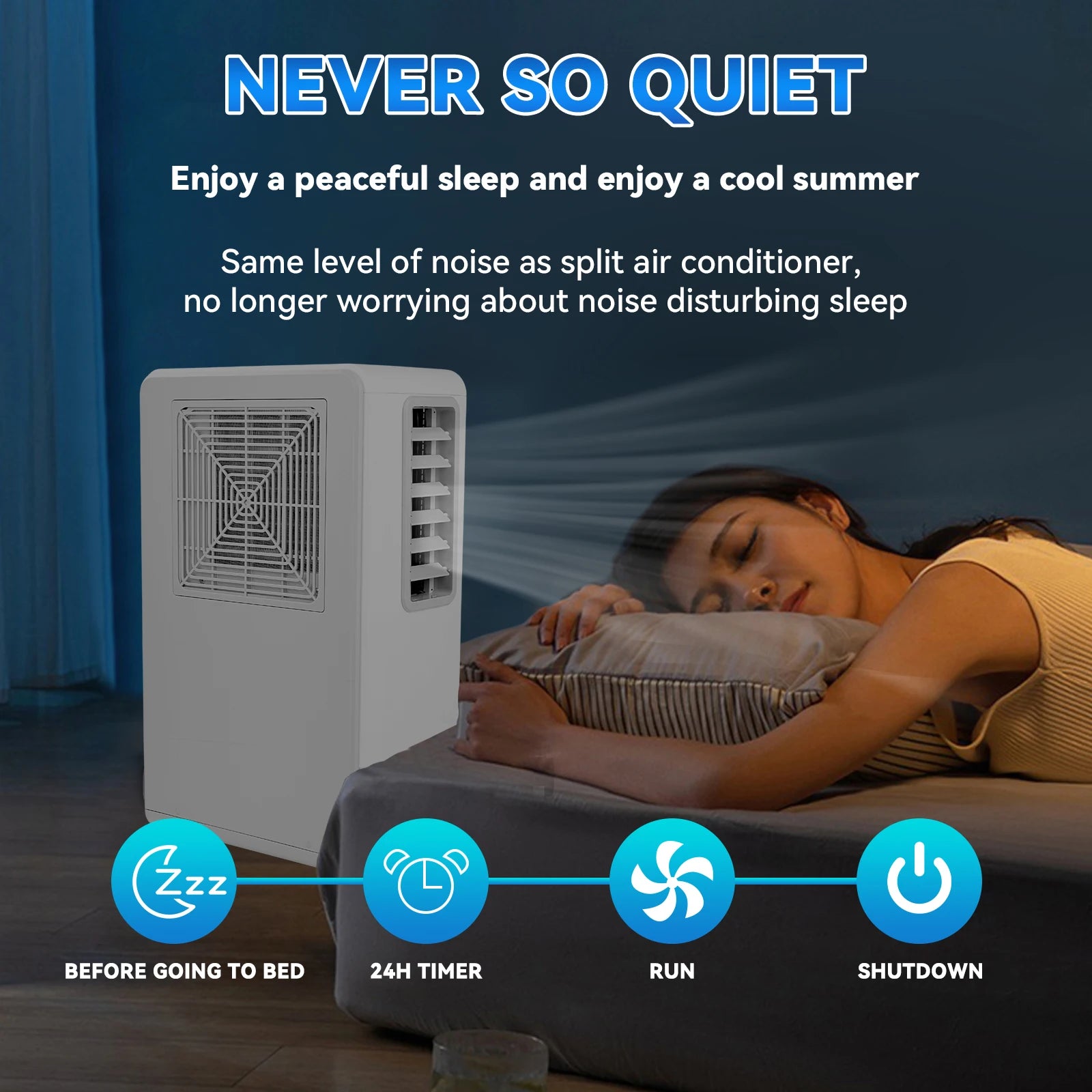 Portable Air Conditioner Mobile Air Cooler Dehumidifier With 24H Timer Remote Control EU Plug For Office Bedroom