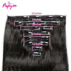 Clip-in Echthaar Extensions Brasilianisch Dick Glatt Clip-in Naturfarbe Clip-Ins Remy-Haar 22 24 26 28 Zoll für Frauen 120g/Stück