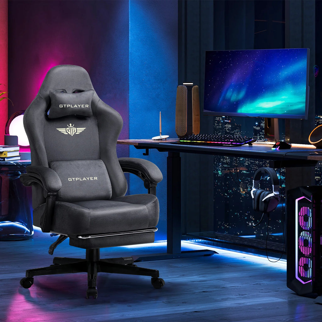 GTPLAYER Gaming-Stuhl Atmungsaktiver Bürostuhl Bürostuhl Ergonomisch Hochwertiger Stoff Ergonomischer PC-Stuhl