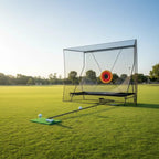 Golf-Trainingsnetz mit Ballrückführung und Ballfangtuch, großes Golftrainingsgerät mit Tragetasche für Chipping und Schwung, 305 x 244 cm
