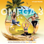 Omega 3 Fish Oil 2000mg High Dosage with Vitamin E, Without Aftertaste, Omega3 Fish Oil (Fish Oil) 700mg EPA 500mg DHA, High Concentration, omega-3 Supplement Pure Heart, Sight, Brain