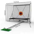 Golf-Trainingsnetz mit Ballrückführung und Ballfangtuch, großes Golftrainingsgerät mit Tragetasche für Chipping und Schwung, 305 x 244 cm