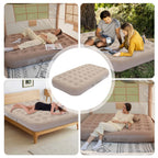 Luxuriöses Doppel-Camping-Luftbett mit integrierter Luftpumpe & LED-Licht 5 Min Schnelles Aufblasen Wasserdichte Schlafmatte