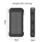 10000000mAh Solar Powerbank 2USB LED Akku Ladegerät für Mobiltelefone