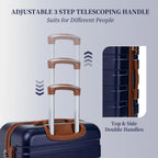 Premium 5-teiliges Hartschalen-Gepäckset, multi-Größen 20/24/28 Zoll Reise-Trolley-Koffer, leichtgängige 360°-Rollen mit TSA-Sicherheitsschloss, komplettes Reise-Set mit Handtasche & Kosmetiktasche