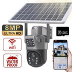 4K 8MP Dual-Objektiv PTZ Solarkamera Dual-Screen PIR Menschliche Verfolgung Outdoor WIFI Sicherheits-CTV Überwachungs-IP-Kamera