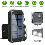 10000000mAh Solar Powerbank 2USB LED Akku Ladegerät für Mobiltelefone