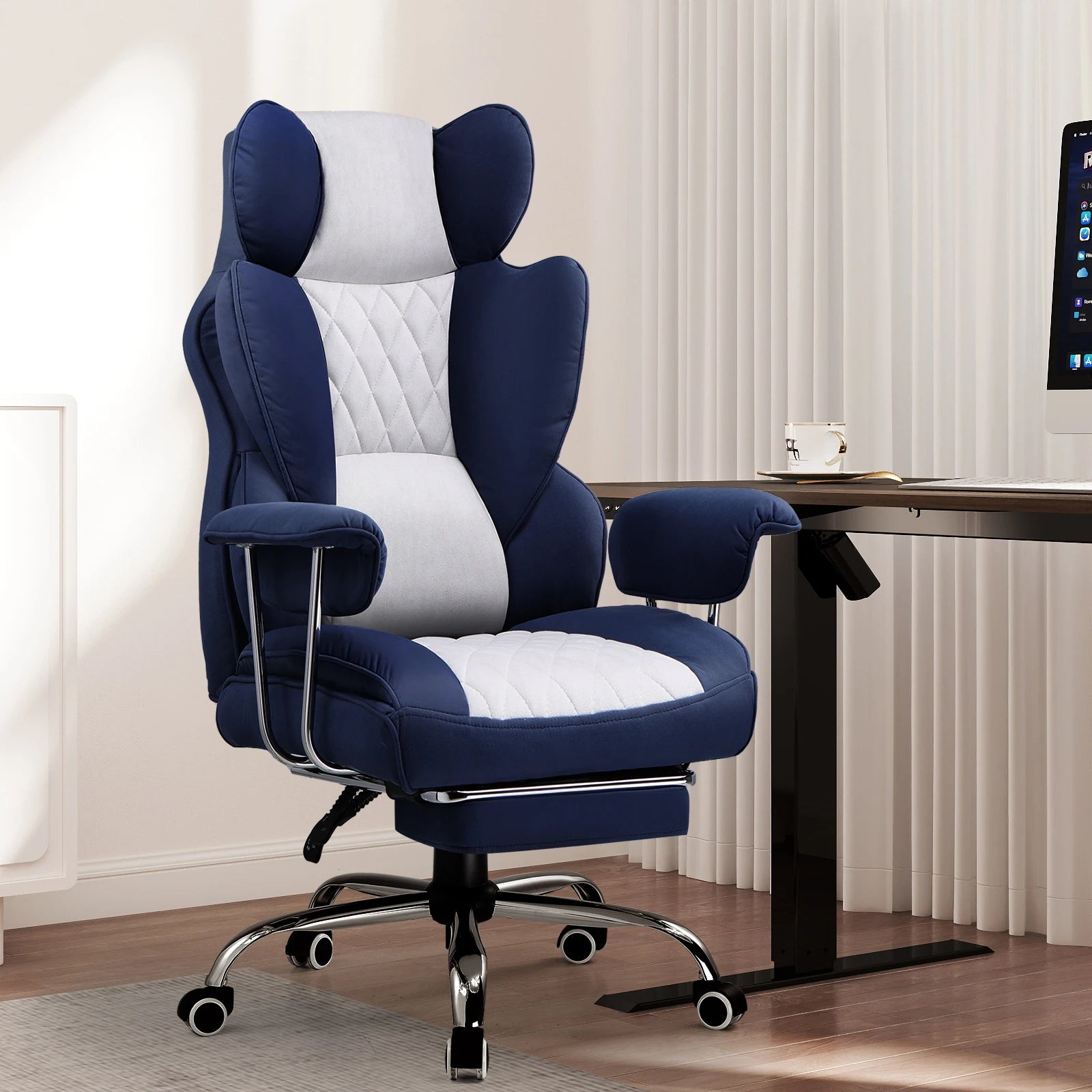 GTPLAYER Gaming Stuhl Bürostuhl mit Taschenfederkern-Lordosenstütze, ergonomischer und bequemer breiter Bürostuhl