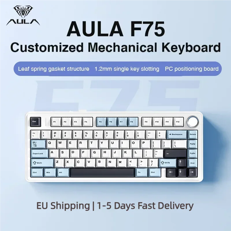 AULA F75 2.4G Wireless/Bluetooth/Wired Gaming Mechanical Keyboard RGB Customized 75% Layout OEM Profile Gasket Structure Hauptbild