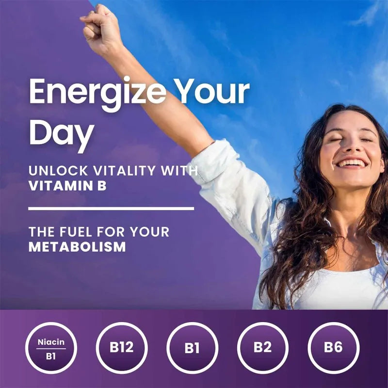 Vitamin B Komplex hochdosiert, 180 Tabletten Vitamine Gruppe B Biotin, Thiamin B1, Riboflavin B2, Vitamin B3 Niacin, B5 Pantothensäure, B6, Vitamin B12 und Folsäure