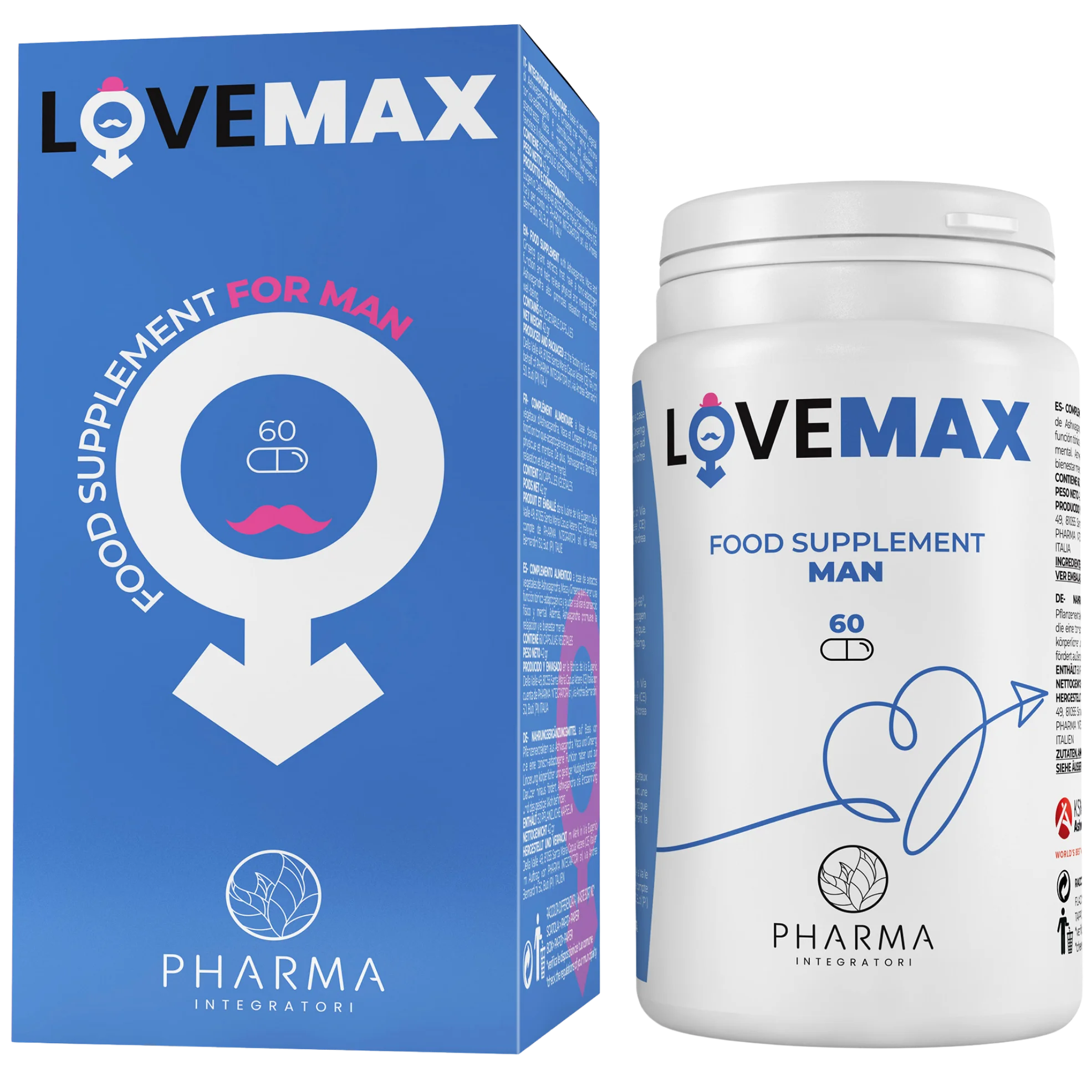 Nahrungsergänzungsmittel für Männer mit Maca, Ashwagandha, Zink und Ginseng