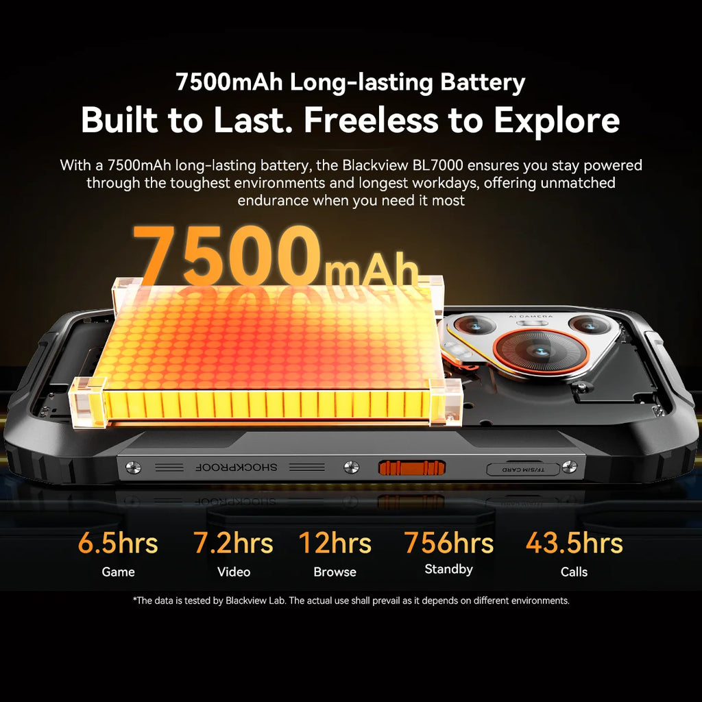 Blackview BL7000 KI 5G Outdoor-Smartphone Android 15, MTK 6300, 6,78" FHD+ 120Hz, 7500mAh/33W, Robustes Smartphone Dual SIM NFC/IP69K