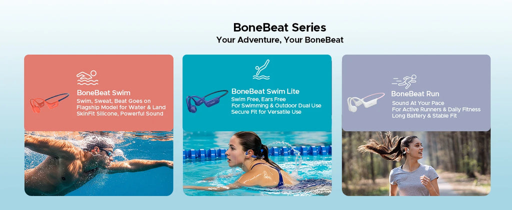 DOOGEE BoneBeat Swim Knochenschall-Kopfhörer IP68 Wasserdicht Schwimmen Open Earphones Bluetooth 5.4 Kabelloser Kopfhörer 7H Akkulaufzeit