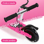 Kinder E-Scooter mit LED-Lichtern & leicht faltbarer Roller, Tri-Slider Speeder Push Scooter mit verstellbarem Lenker