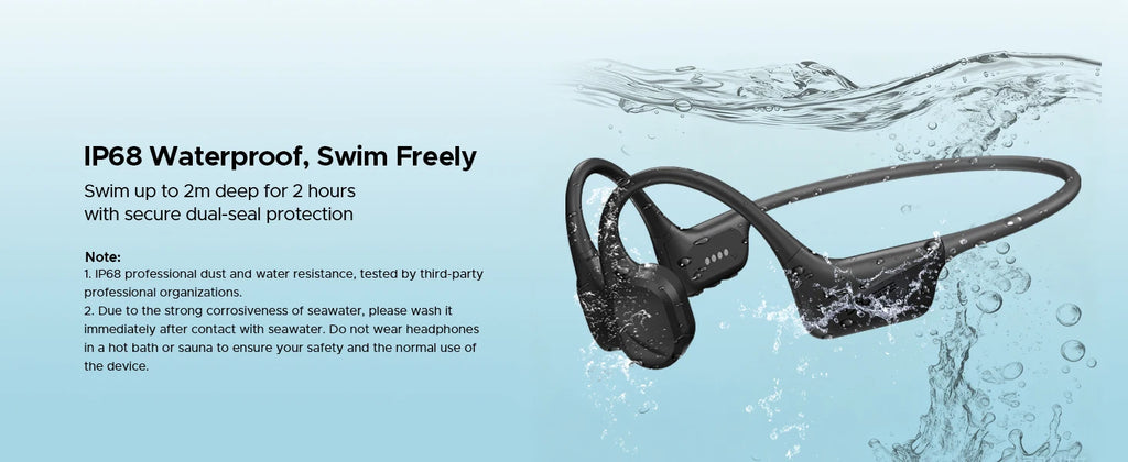 DOOGEE BoneBeat Swim Knochenschall-Kopfhörer IP68 Wasserdicht Schwimmen Open Earphones Bluetooth 5.4 Kabelloser Kopfhörer 7H Akkulaufzeit