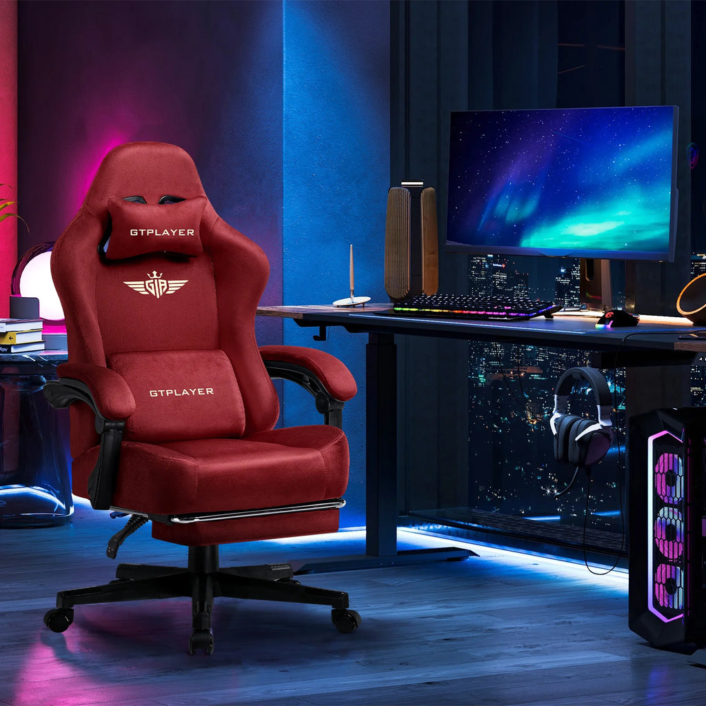 GTPLAYER Gaming-Stuhl Atmungsaktiver Bürostuhl Bürostuhl Ergonomisch Hochwertiger Stoff Ergonomischer PC-Stuhl
