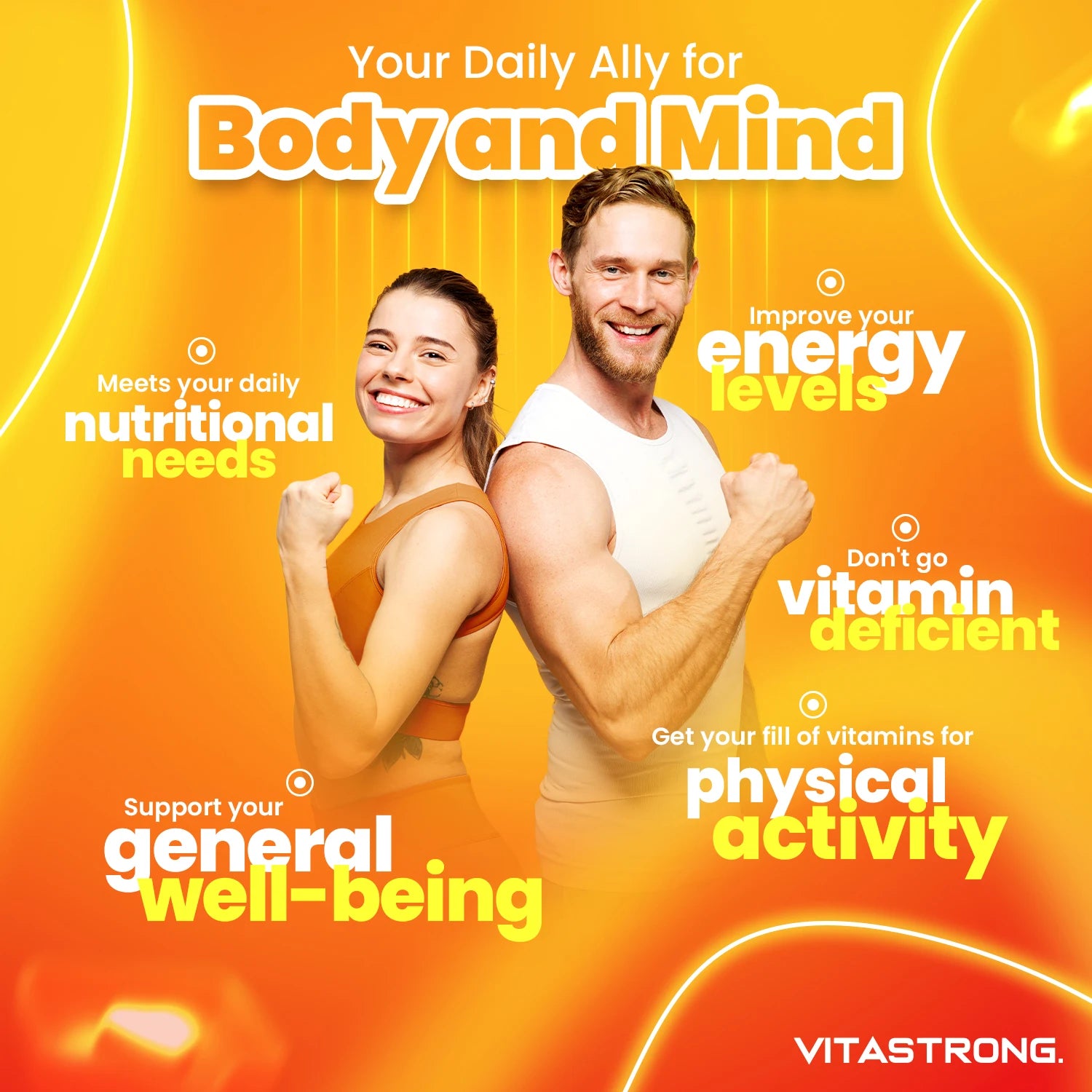 Vitastrong Complete Multivitamin Premium Qualität, 13 essentielle Vitamine hochdosiert, Multivitamin für Männer und Frauen hergestellt in Italien, reines und zertifiziertes Multivitamin-Ergänzungsmittel, Multivitamin