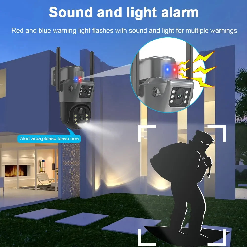 4K 8MP Dual-Objektiv PTZ Solarkamera Dual-Screen PIR Menschliche Verfolgung Outdoor WIFI Sicherheits-CTV Überwachungs-IP-Kamera