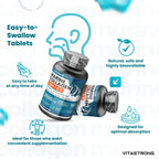 Vitastrong Meereskollagen 2000mg Patentiert – Typ 1 & 2 Collyss® & Cartidyss® – 180 Tabletten – Meereskollagen mit Hyaluronsäure – mit Vitamin C – Effektive Formel – Premium Qualität