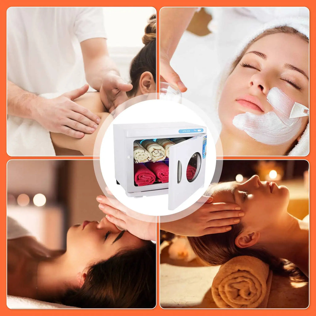 23L Handtuchwärmer & UV-Sterilisationsschrank, 200W beheizte Desinfektion mit zwei Fächern für Salon, SPA, Fitnessstudio, 70°C & UV-Reinigung