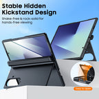 Geeignet für Magsafe, Scharnierschutz, Displayschutz, integrierter versteckter Ständer, schlanke, stoßfeste Handyhülle für Galaxy Z Fold 7 – Schwarz
