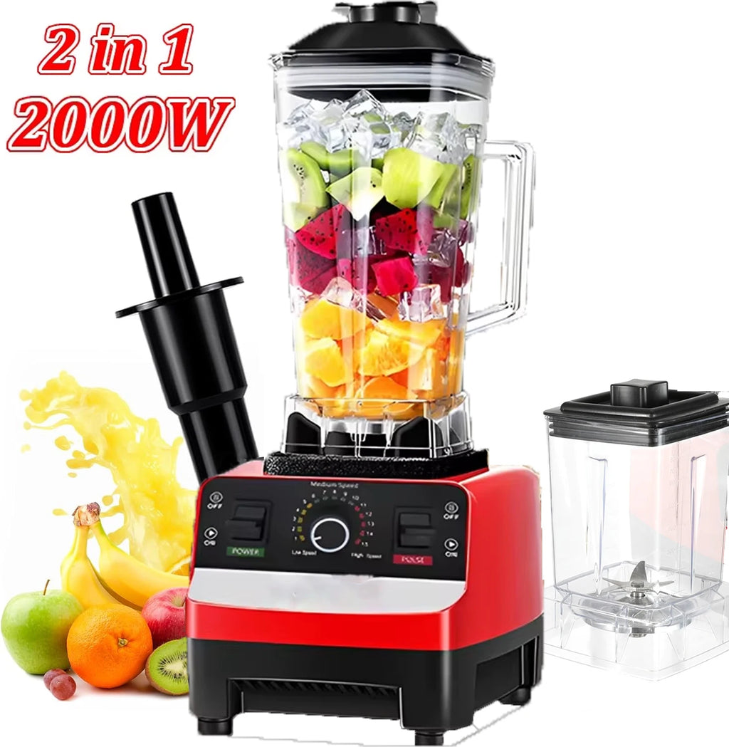 2000W Hochleistungs-Standmixer Kommerzieller Küchenmixer Entsafter Eismaschine BPA-frei