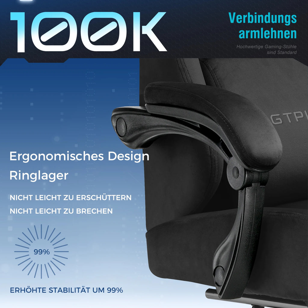 GTPLAYER Gaming-Stuhl Atmungsaktiver Bürostuhl Bürostuhl Ergonomisch Hochwertiger Stoff Ergonomischer PC-Stuhl