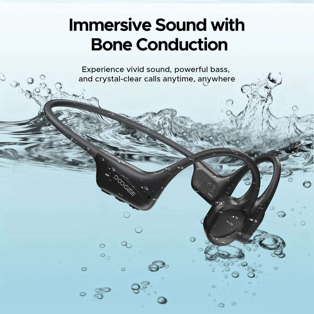 DOOGEE BoneBeat Swim Knochenschall-Kopfhörer IP68 Wasserdicht Schwimmen Open Earphones Bluetooth 5.4 Kabelloser Kopfhörer 7H Akkulaufzeit