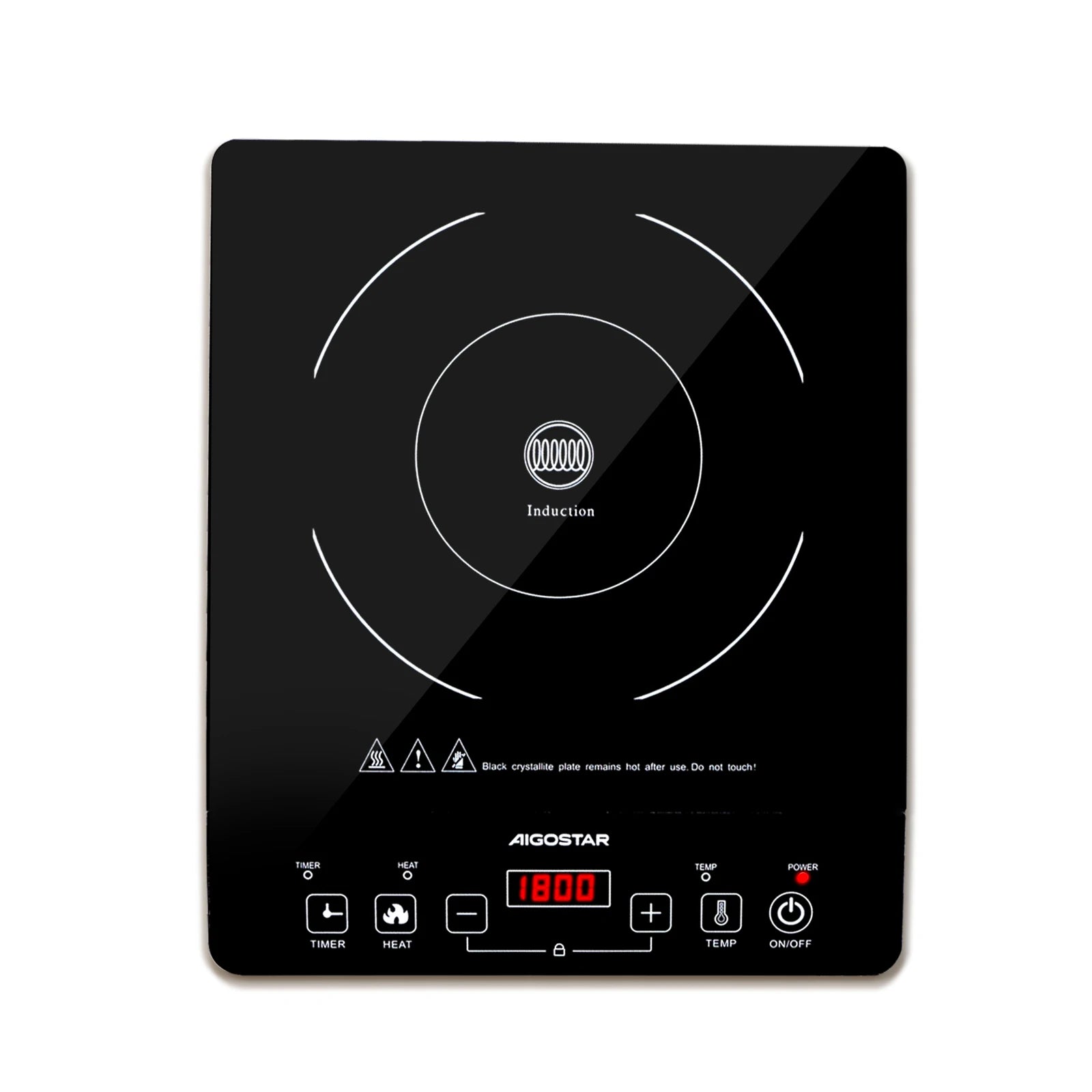Aigostar 2000W Induction Cooktop, Touch Control, 10 Power Levels, 10 Temperature Settings, LED Digital Display, 3-Hour Timer Hauptbild