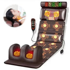 Elektrische Ganzkörper-Massagematte Schulter Nacken Taille Airbag Rücken Knetvibration Massagekissen mit Heizfunktion und Handsteuerung