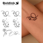 Herzschmetterling Temporäres Tattoo, Hält bis zu 15 Tage Neue Technologie Magischer Wasserdichter Semi-Permanenter Aufkleber.