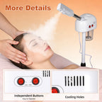 700ml 800W 2-in-1 Ozon-Gesichtsdampfer Gesichtsbefeuchtungsgerät Dichter Nebel Schnelle Vernebelung Hohe Kapazität Drehbarer Düse für Salon Beauty Spa