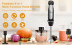 1500W 9-in-1 Stabmixer-Set, 21 Geschwindigkeiten & Turbo, inklusive Schneebesen, Zerkleinerer, Milchaufschäumer & Pürierstab zum Mixen und Pürieren