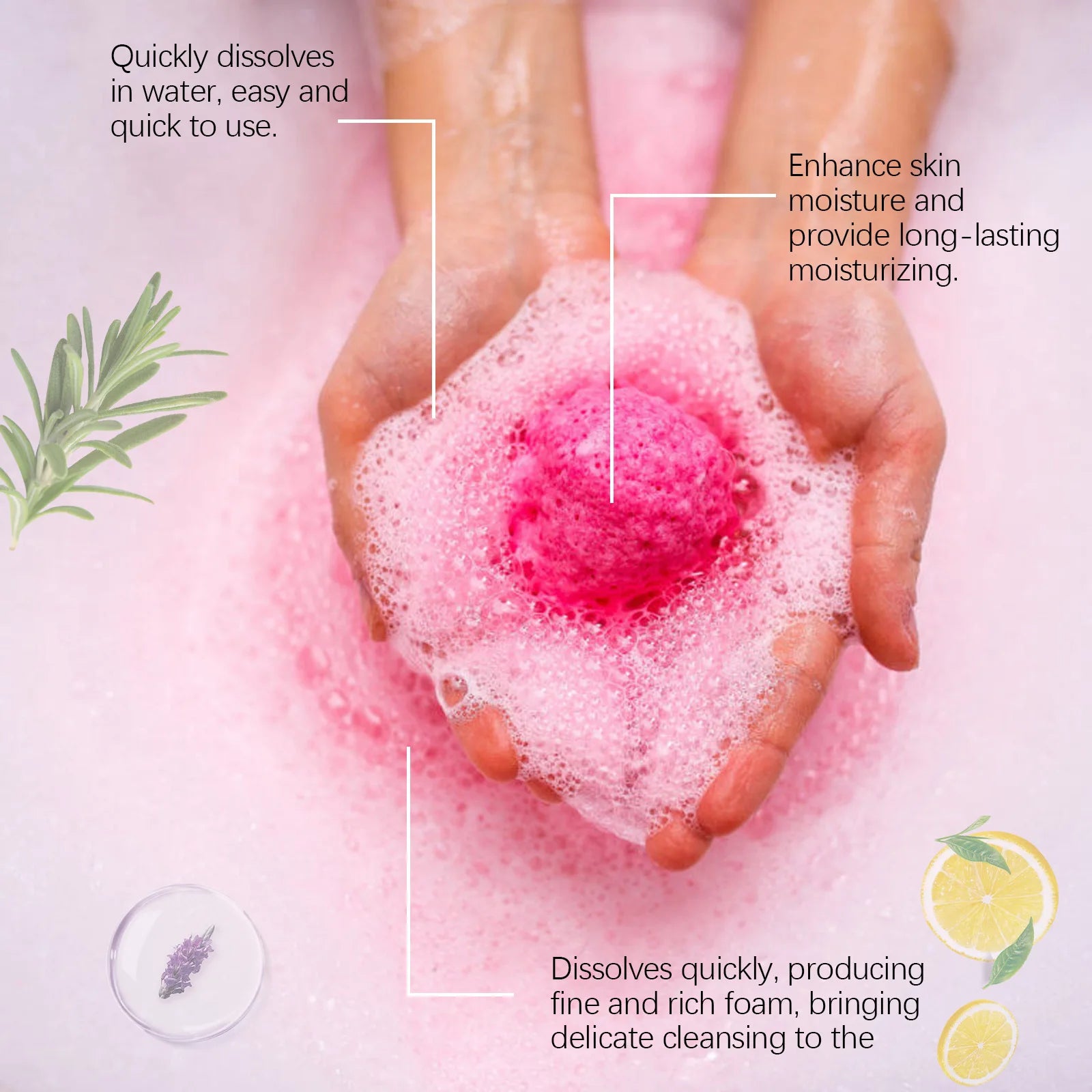 OceAura 6er-Set Sprudelbadbomben-Kugeln, Peeling, Körperpflege, Hautnährung, Lindert Müdigkeit, Stress, Angstzustände, Reinigt Poren, Körperbadebomben-Set