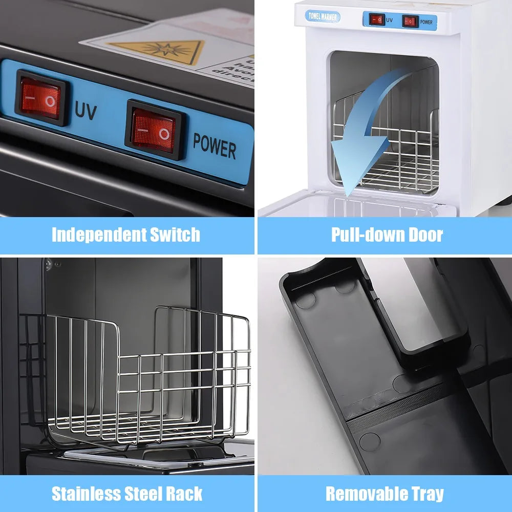 UV Hot Towel Warmer Cabinet 20L 150W Hot Bath Towel Warmer with Aluminum Chamber Fast Heating for Facial Spa Hair Beauty Salon
