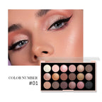 18-Farben-Lidschatten-Palette – Perlglanz, Matt, feiner Schimmer, Glitzer, Erdtöne, langanhaltend, hochpigmentiert