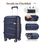 SUPER SOLU Berlin series: XL 28 inch/74 cm hard case expandable, PP easily weight suitcase with water-repellent zipper, TSA & 360 ° double roll premium check luggage 106L-shipping from DE